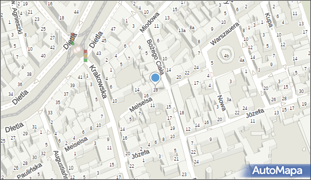 Kraków, Meiselsa, 18, mapa Krakowa