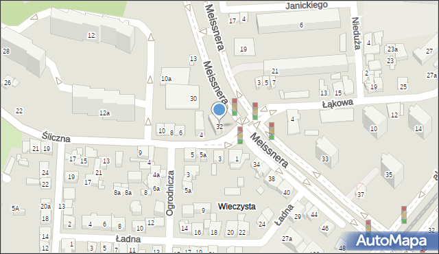 Kraków, Meissnera Janusza, 32, mapa Krakowa