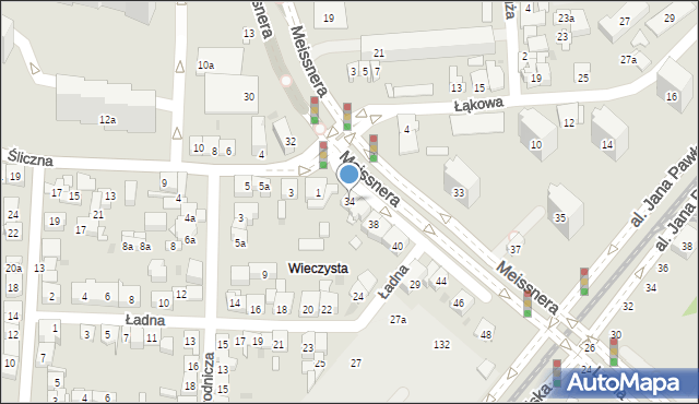 Kraków, Meissnera Janusza, 34, mapa Krakowa