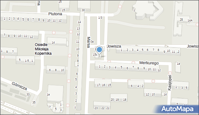 Legnica, Merkurego, 15, mapa Legnicy