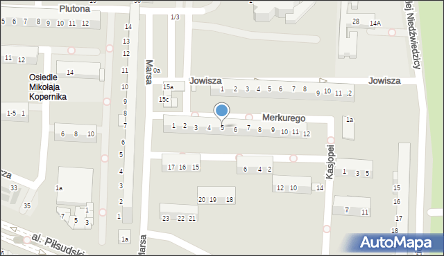 Legnica, Merkurego, 5, mapa Legnicy