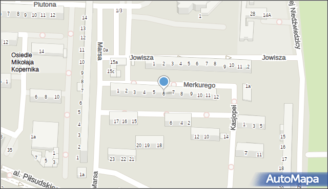 Legnica, Merkurego, 6, mapa Legnicy