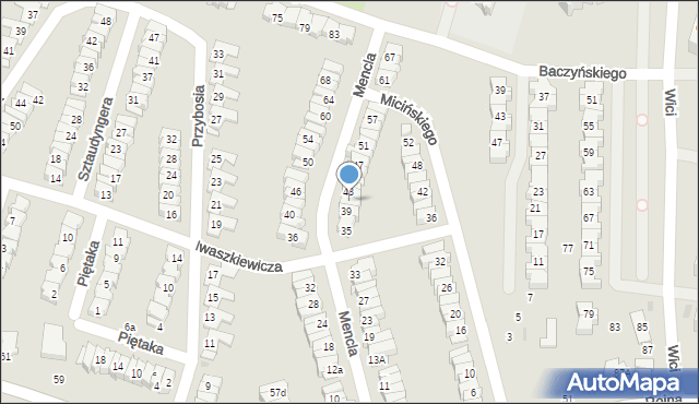 Łódź, Mencla Bernarda Wojciecha, 41, mapa Łodzi