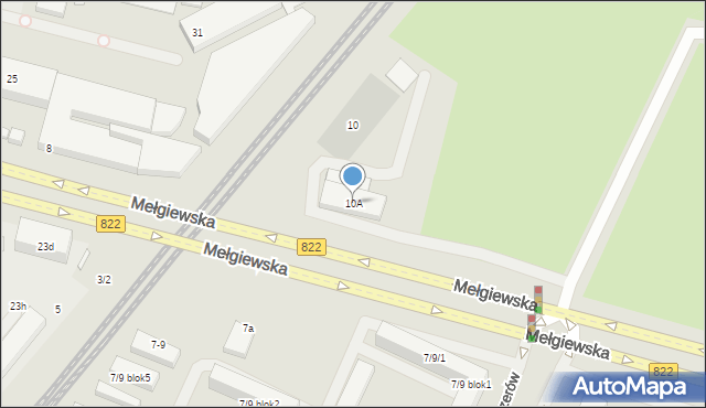 Lublin, Mełgiewska, 10A, mapa Lublina