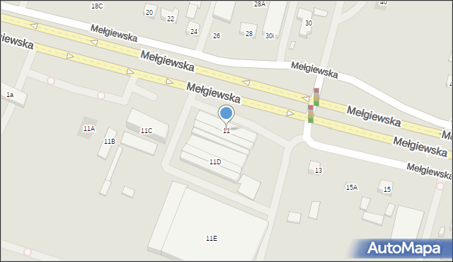 Lublin, Mełgiewska, 11, mapa Lublina