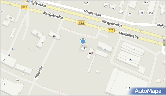 Lublin, Mełgiewska, 11A, mapa Lublina