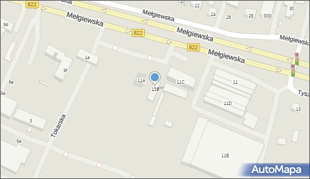 Lublin, Mełgiewska, 11B, mapa Lublina