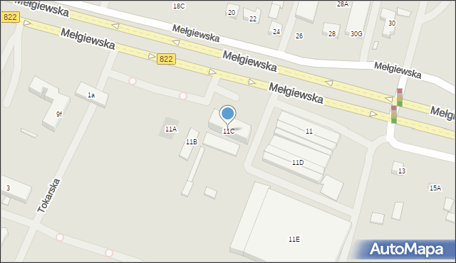 Lublin, Mełgiewska, 11C, mapa Lublina