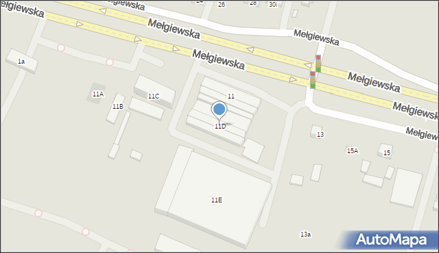 Lublin, Mełgiewska, 11D, mapa Lublina