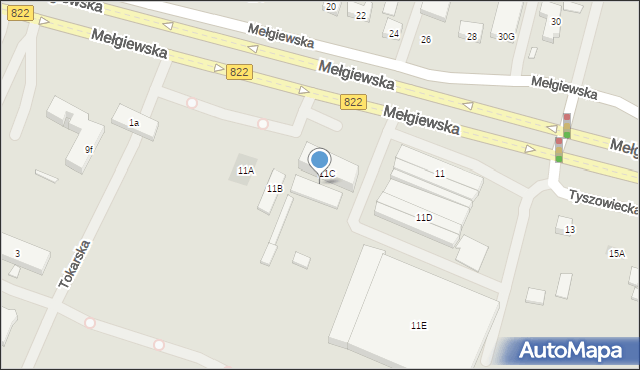 Lublin, Mełgiewska, 11f, mapa Lublina