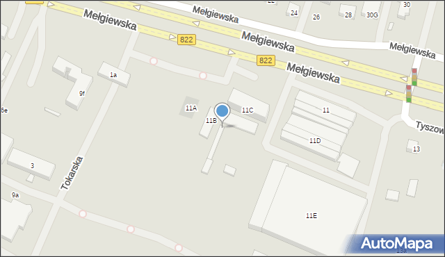Lublin, Mełgiewska, 11h, mapa Lublina