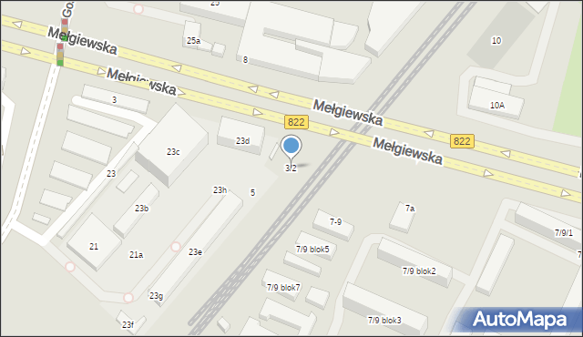 Lublin, Mełgiewska, 3/2, mapa Lublina