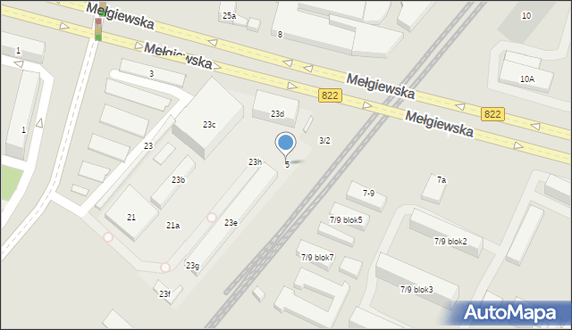 Lublin, Mełgiewska, 5, mapa Lublina