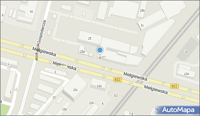 Lublin, Mełgiewska, 8, mapa Lublina