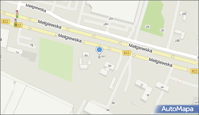Lublin, Mełgiewska, 9c, mapa Lublina