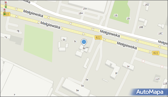 Lublin, Mełgiewska, 9d, mapa Lublina