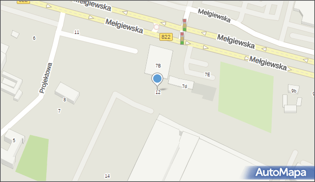 Lublin, Mełgiewska, 12, mapa Lublina