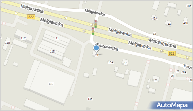 Lublin, Mełgiewska, 13, mapa Lublina