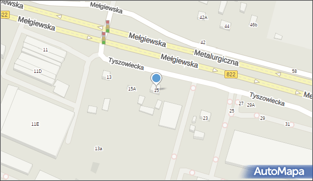 Lublin, Mełgiewska, 15, mapa Lublina