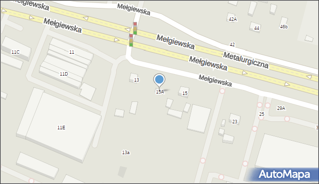 Lublin, Mełgiewska, 15A, mapa Lublina