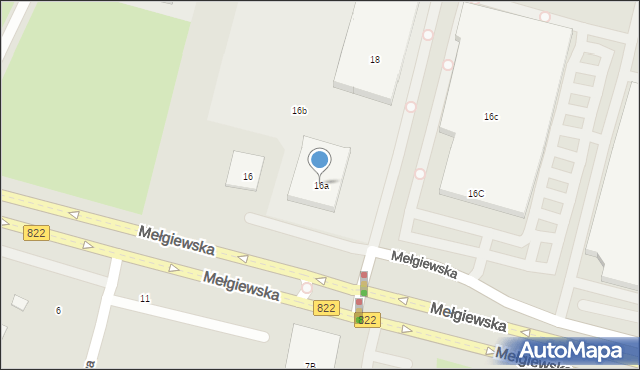 Lublin, Mełgiewska, 16a, mapa Lublina