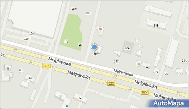 Lublin, Mełgiewska, 18B, mapa Lublina