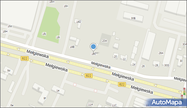 Lublin, Mełgiewska, 18C, mapa Lublina