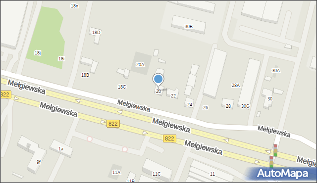 Lublin, Mełgiewska, 20, mapa Lublina