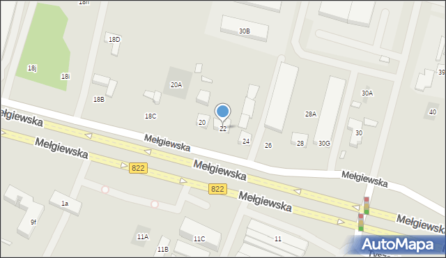 Lublin, Mełgiewska, 22, mapa Lublina