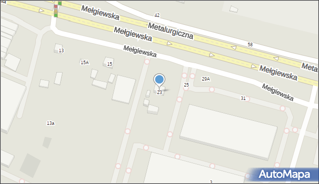 Lublin, Mełgiewska, 23, mapa Lublina