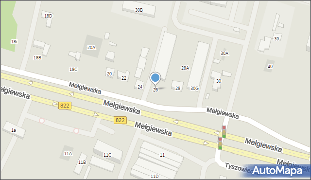 Lublin, Mełgiewska, 26, mapa Lublina