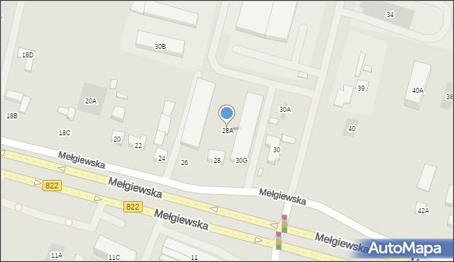 Lublin, Mełgiewska, 28A, mapa Lublina
