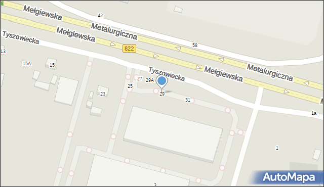 Lublin, Mełgiewska, 29, mapa Lublina