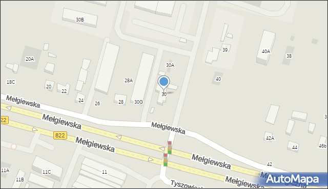 Lublin, Mełgiewska, 30, mapa Lublina
