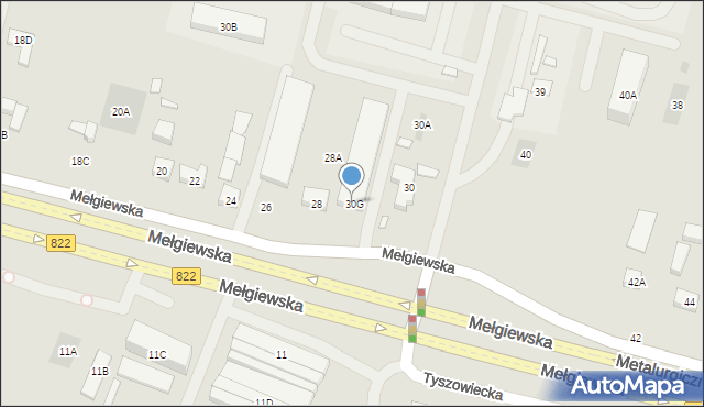 Lublin, Mełgiewska, 30G, mapa Lublina