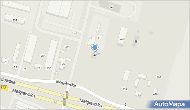 Lublin, Mełgiewska, 40, mapa Lublina