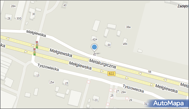 Lublin, Mełgiewska, 42, mapa Lublina