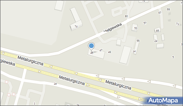 Lublin, Mełgiewska, 45, mapa Lublina