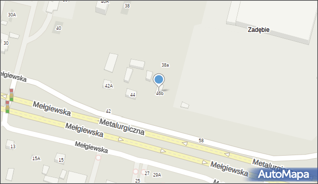 Lublin, Mełgiewska, 46b, mapa Lublina