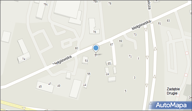 Lublin, Mełgiewska, 57, mapa Lublina