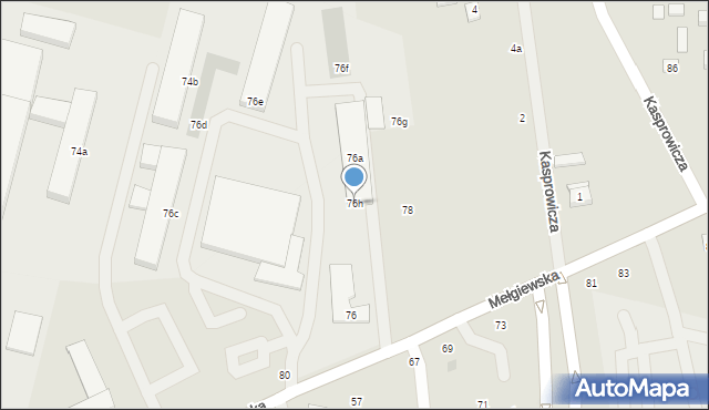 Lublin, Mełgiewska, 76h, mapa Lublina