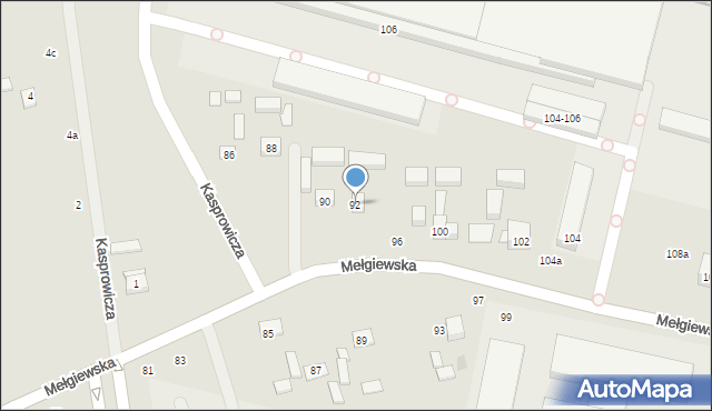 Lublin, Mełgiewska, 92, mapa Lublina