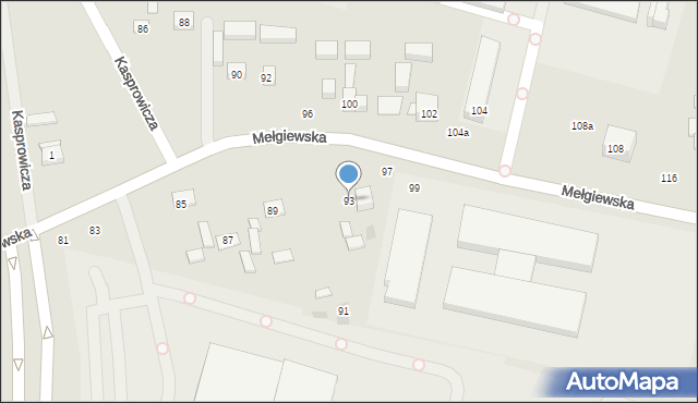 Lublin, Mełgiewska, 93, mapa Lublina