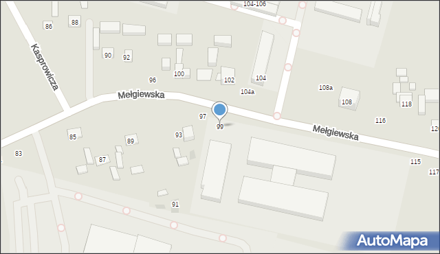 Lublin, Mełgiewska, 99, mapa Lublina