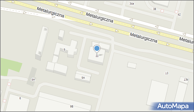 Lublin, Metalurgiczna, 11, mapa Lublina