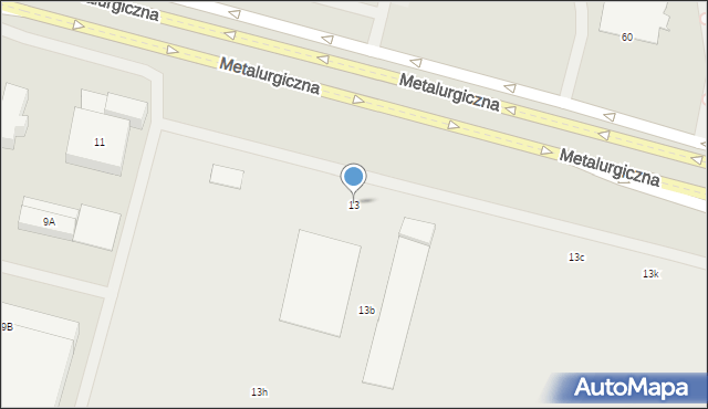 Lublin, Metalurgiczna, 13, mapa Lublina