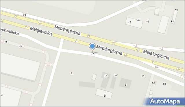 Lublin, Metalurgiczna, 1a, mapa Lublina