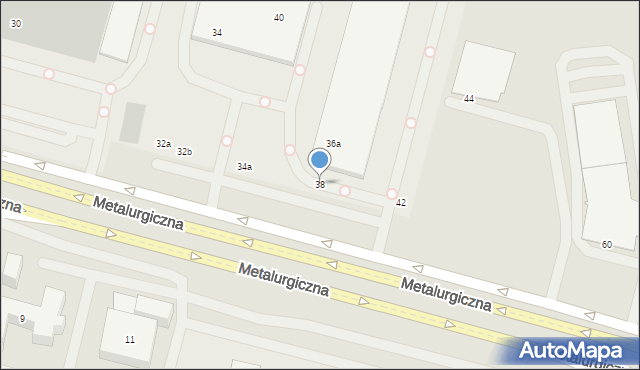 Lublin, Metalurgiczna, 38, mapa Lublina