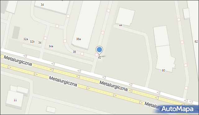 Lublin, Metalurgiczna, 42, mapa Lublina
