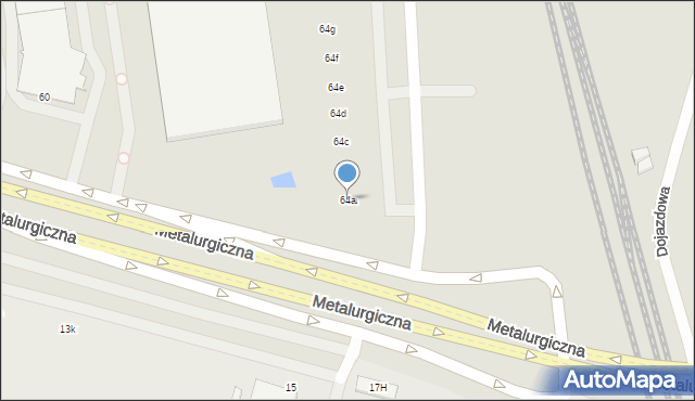 Lublin, Metalurgiczna, 64a, mapa Lublina